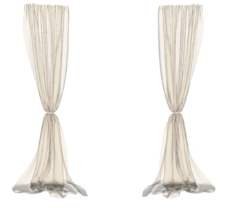 现代布艺窗帘su模型