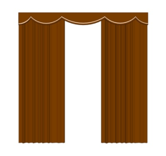 现代布艺窗帘su模型