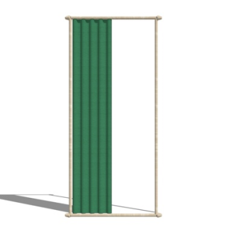 北欧布艺窗帘su模型