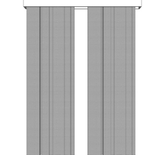 现代布艺窗帘su模型