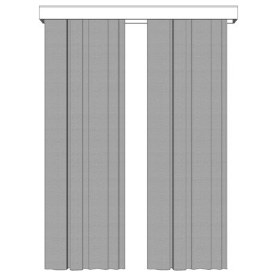 现代布艺窗帘su模型