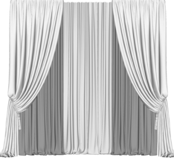 现代布艺窗帘su模型