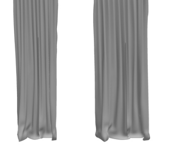 现代布艺窗帘su模型