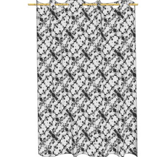 现代布艺格子纹窗帘su模型