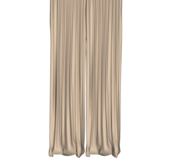 现代布艺窗帘su模型