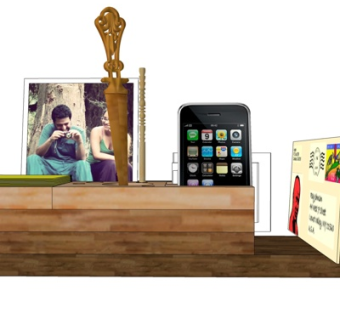 现代桌面置物架su模型