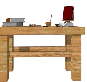 北欧书桌su模型