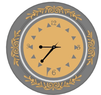 简欧挂钟su模型