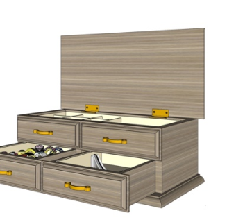 美式饰品柜su模型