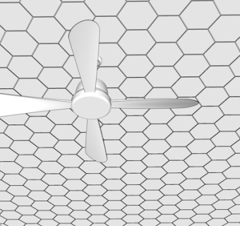 现代吊扇su模型