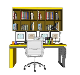 现代书桌su模型