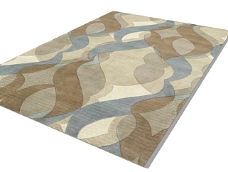 现代布艺几何地毯su模型