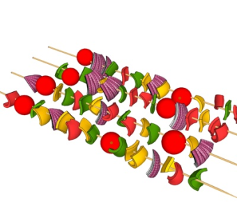 现代烧烤串串su模型