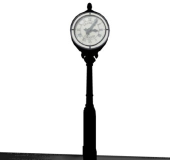 现代落地钟表su模型