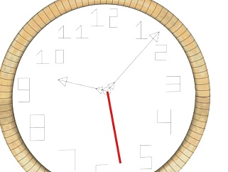 现代实木钟表su模型