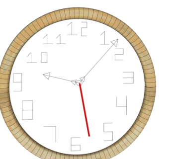 现代实木钟表su模型