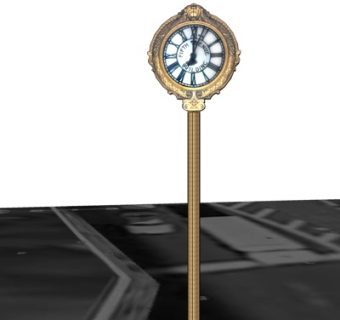 欧式金属落地钟表su模型