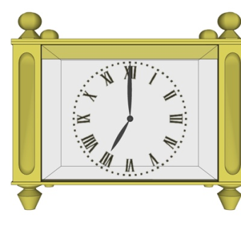 欧式边柜钟表su模型