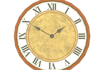 欧式圆形钟表su模型
