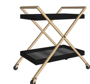 现代手推餐车su模型