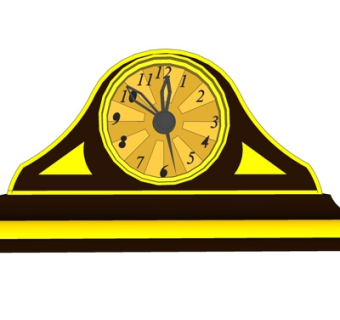 现代落地钟表su模型