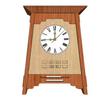 欧式实木落地钟表su模型