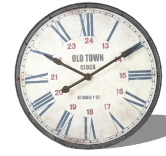 工业风圆形钟表su模型