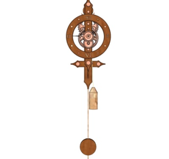 欧式实木落地钟表su模型