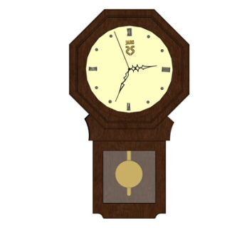 欧式实木落地钟表su模型