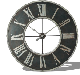 欧式圆形钟表su模型