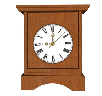 欧式实木落地钟表su模型