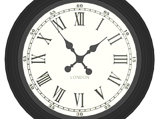 欧式圆形钟表su模型
