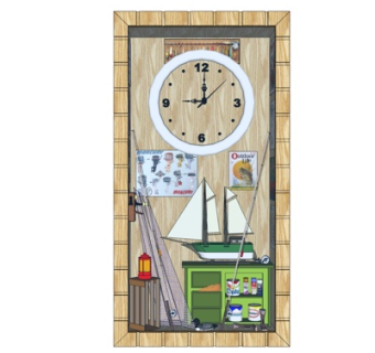 北欧实木钟表su模型