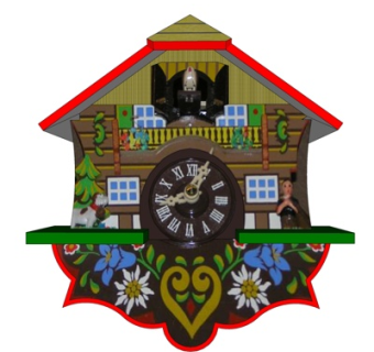 欧式圆形钟表su模型