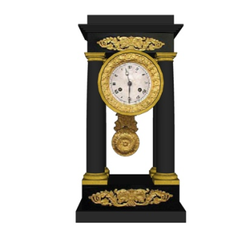 欧式实木落地钟表su模型