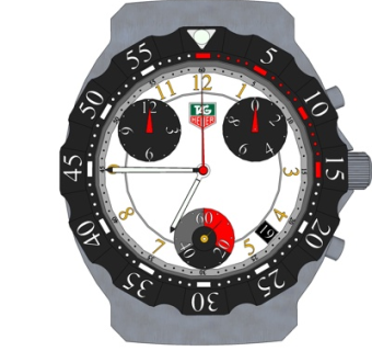 现代圆形钟表su模型