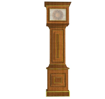 欧式实木落地钟表su模型