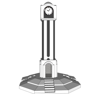 欧式钟塔su模型