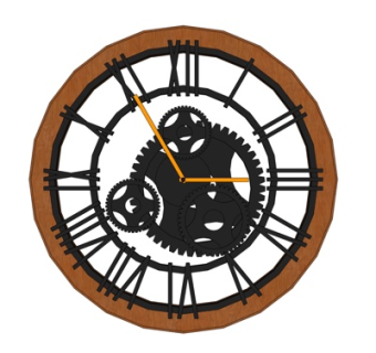 欧式圆形钟表su模型