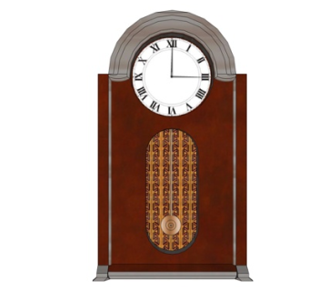 欧式圆形落地钟表su模型