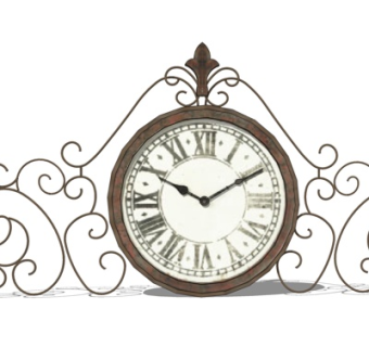 欧式铁艺挂钟su模型