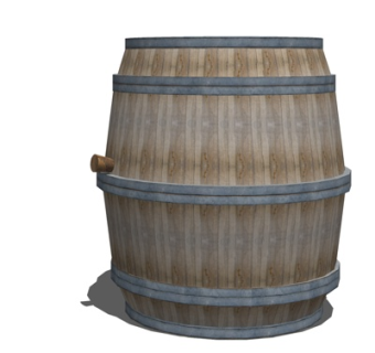 现代实木酒桶su模型