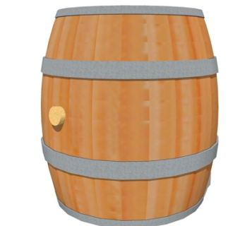 现代实木酒桶su模型