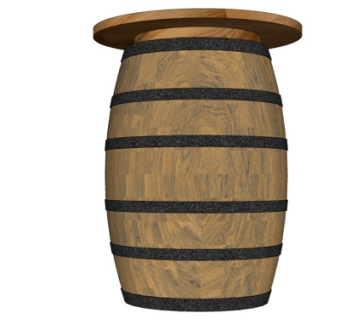 现代实木酒桶su模型