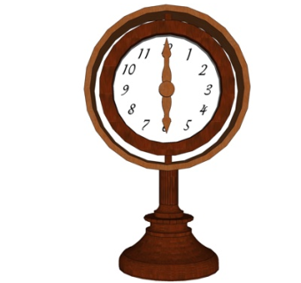 欧式实木落地钟表su模型