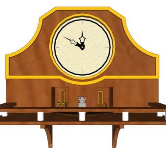 欧式实木落地钟表su模型