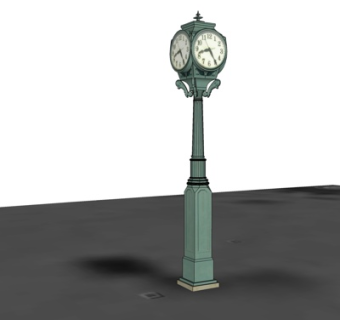 欧式金属落地钟表su模型