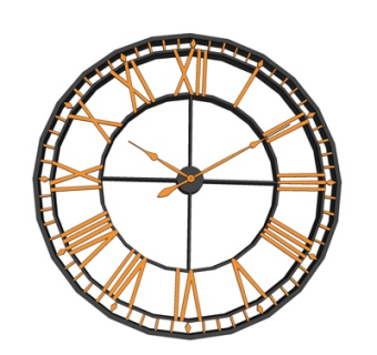 现代金属挂钟su模型