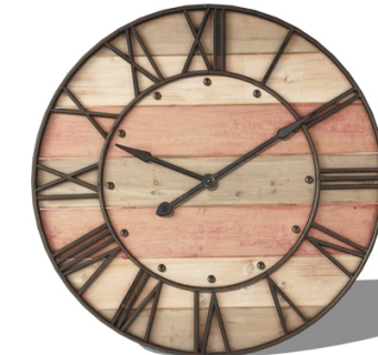 现代实木钟表su模型