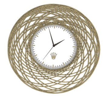 现代藤编装饰时钟su模型